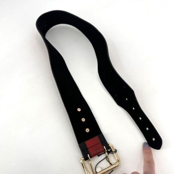 NWT B-Low The Belt Women\'s Genuine Leather Waist Belt Red Black Size‎ Medium main image 8